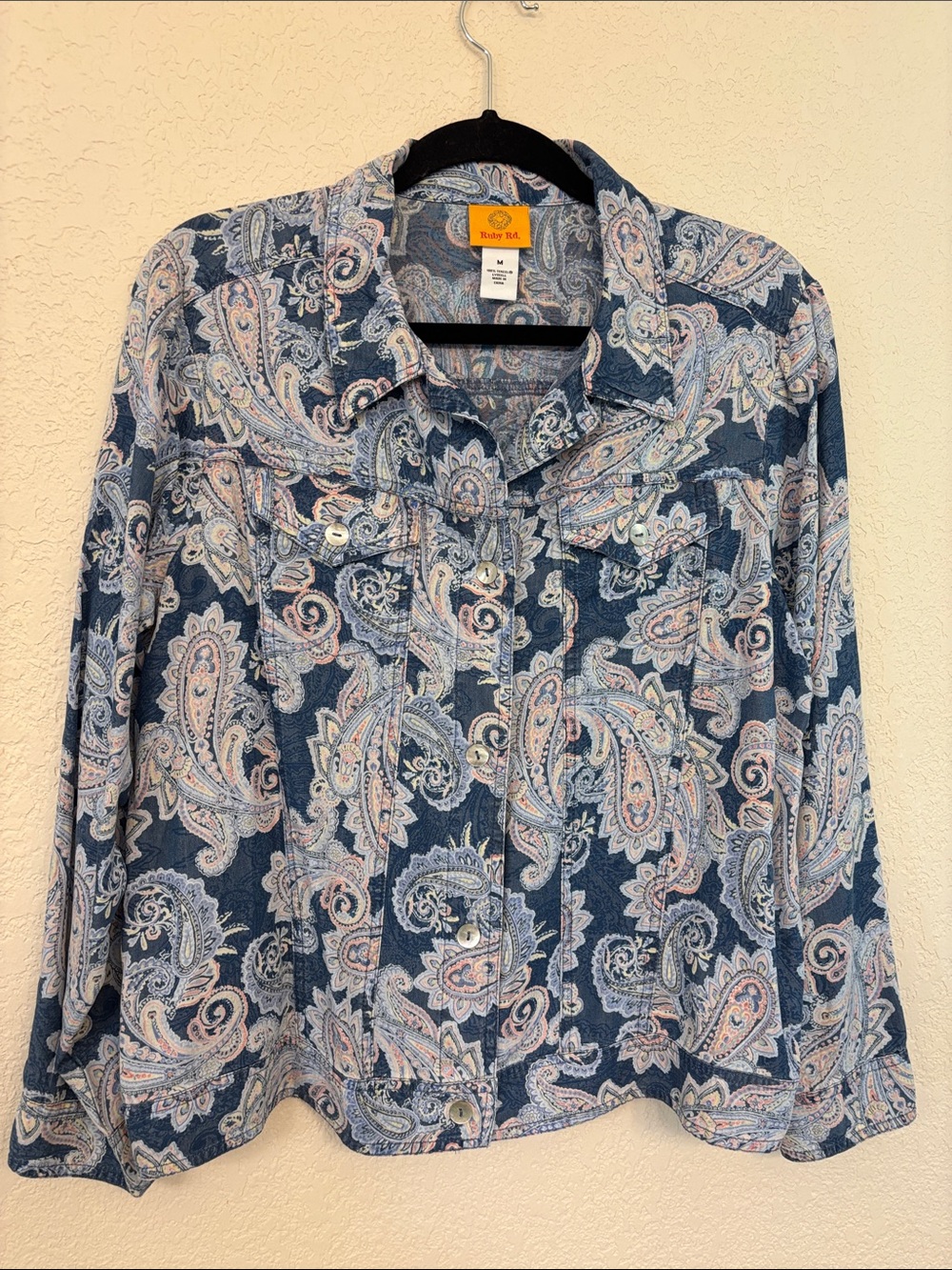 Ruby Rd. Blue Paisley Button-Down Shirt